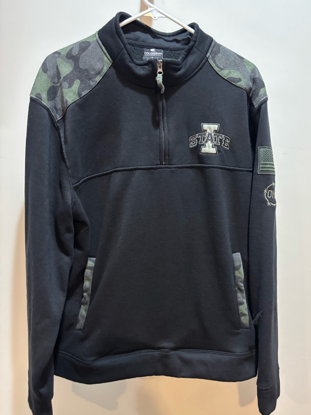 Iowa State Colosseum Black Pullover with camo Accents  OTH